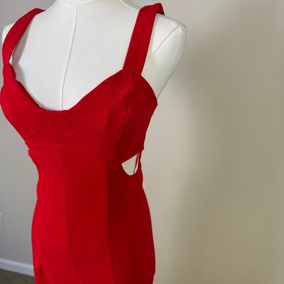 Zara Strappy Cutout Bodycon Midi Dress US Women's XS - Picture 3 of 9